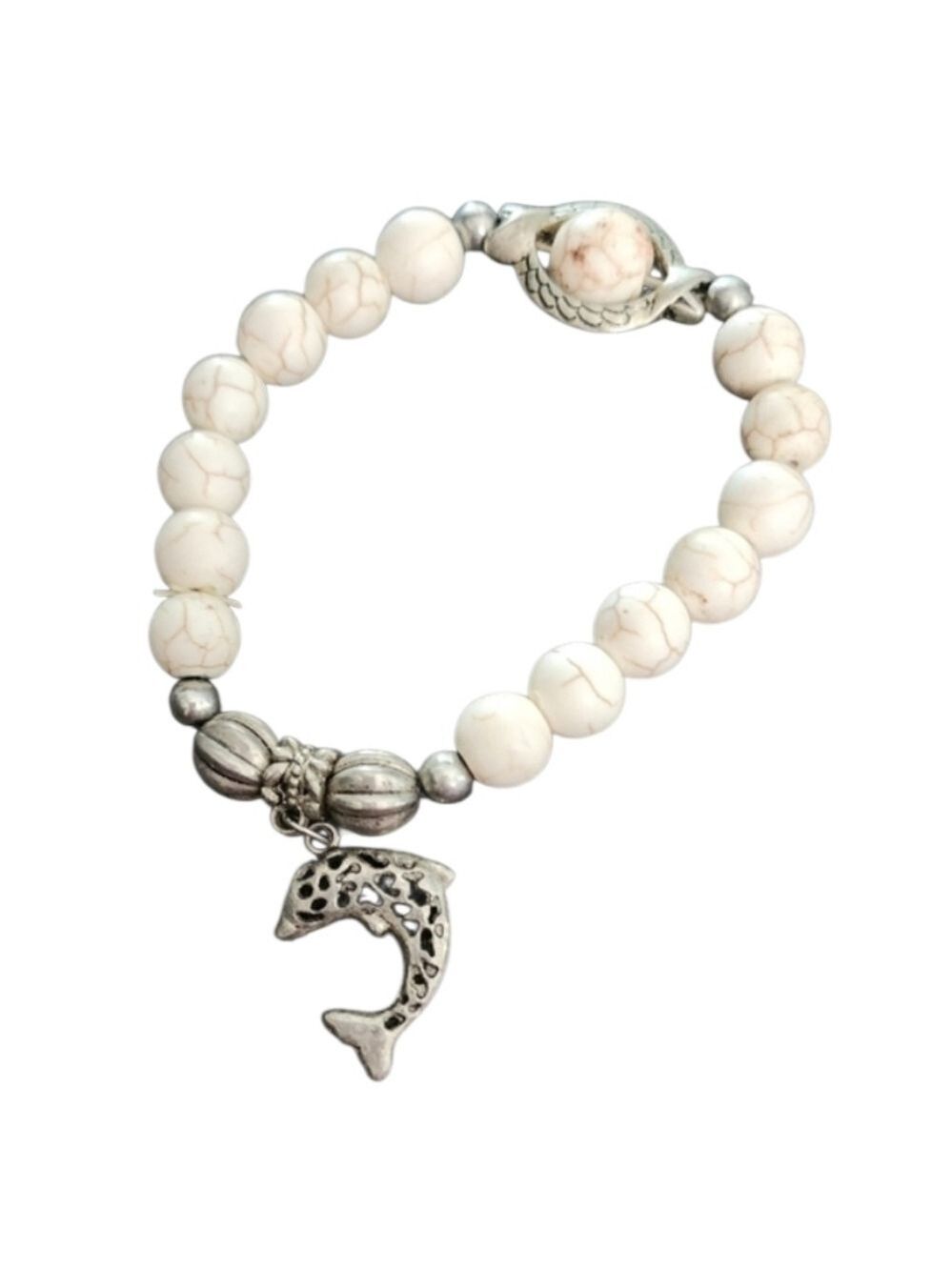 Silvertone Dolphin Charm Bracelet